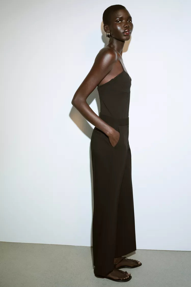 High-Waist Straight Leg Pants