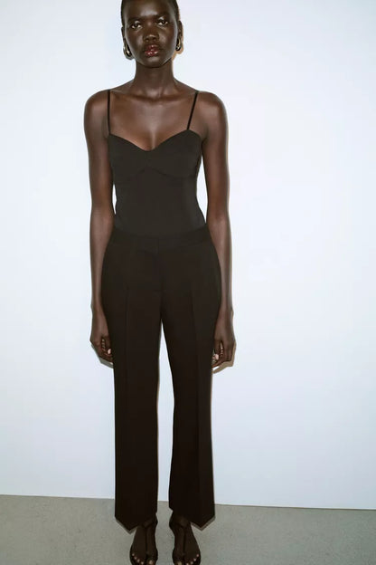 High-Waist Straight Leg Pants