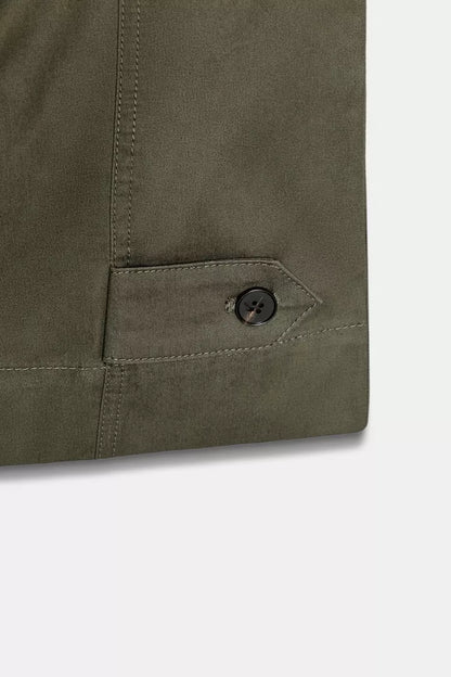 Barrel Trousers With Loops- Dark Khaki