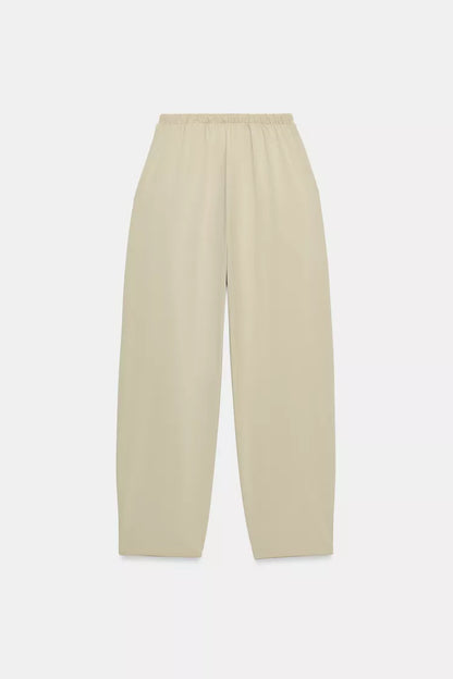 Textured Pants with Pockets- Light Green