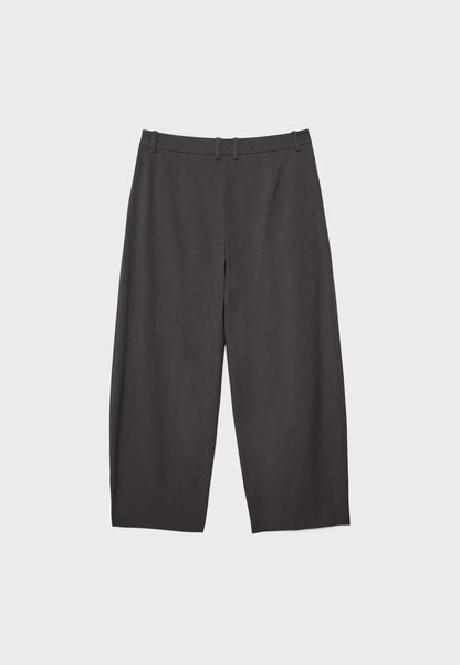 Smart Baggy Trousers With Seam Details- Dark Grey