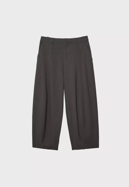 Smart Baggy Trousers With Seam Details- Dark Grey
