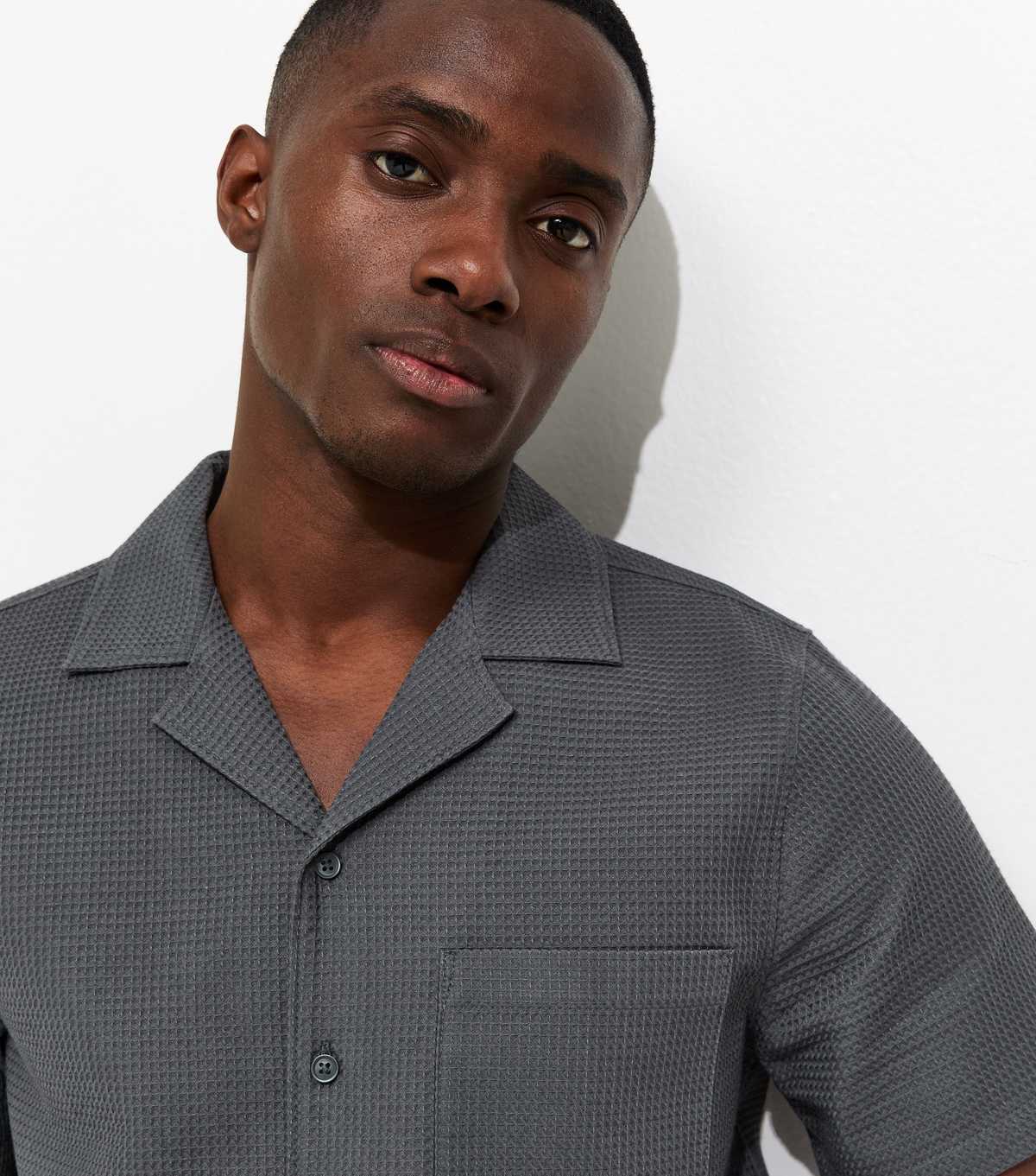 Dark Grey Regular Waffle Shirt