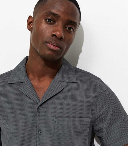 Dark Grey Regular Waffle Shirt