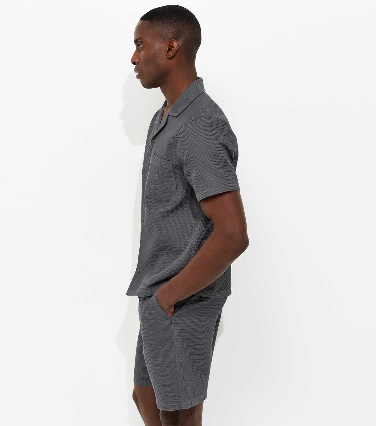 Dark Grey Regular Waffle Shirt