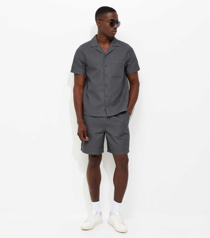 Dark Grey Regular Waffle Shirt