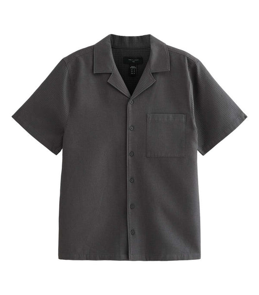 Dark Grey Regular Waffle Shirt