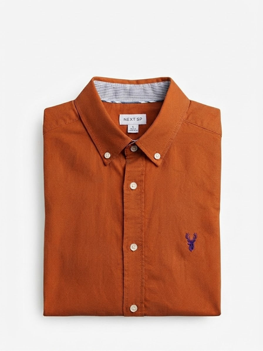 Next Sp Orange Men's Button-Down Collar Oxford Shirt
