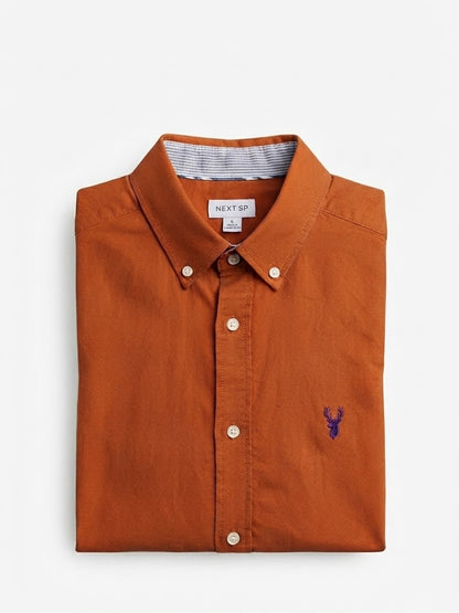 Next Sp Orange Men's Button-Down Collar Oxford Shirt