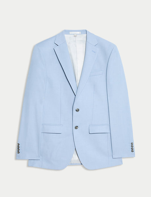 M&S Slim Fit Stretch Ultimate Suit Jacket - Pale Blue