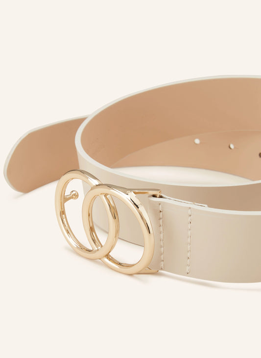Next Elegant Double-Ring Buckle Belt- Nude