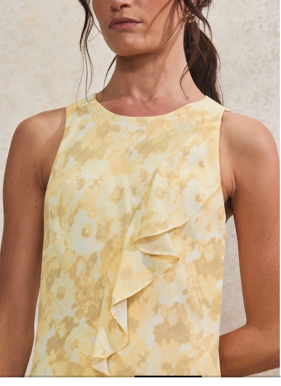 Layla Buttermilk Floral-Print Ruffle-Detail Dress