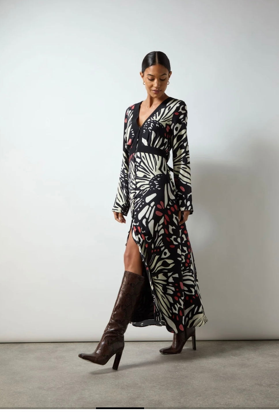 Butterfly Print Button Through Dress