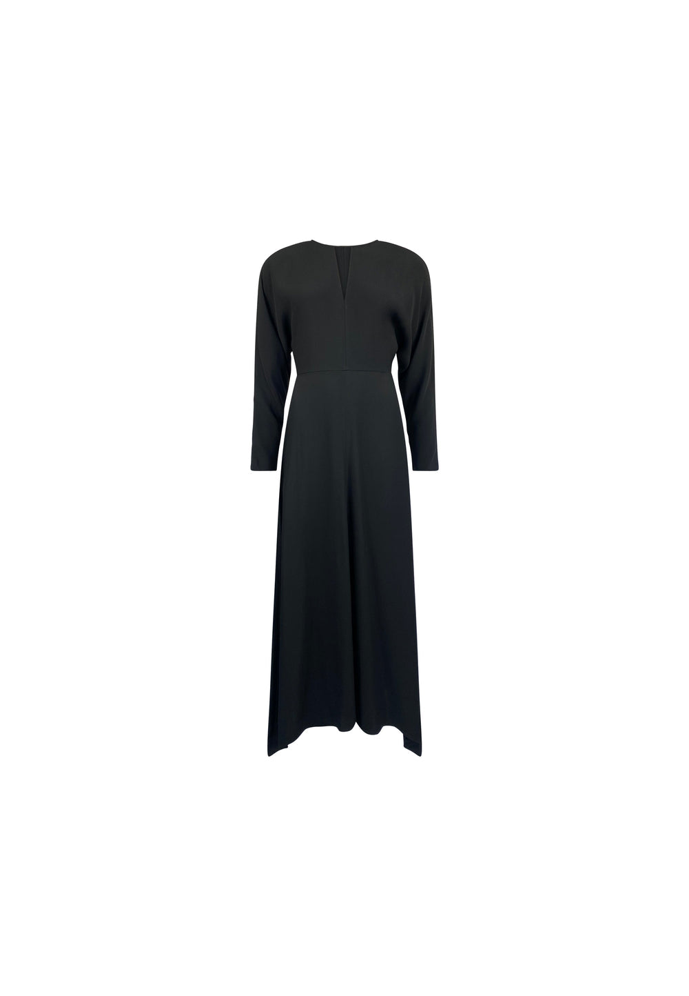 Petite Black Crepe Keyhole Midi Dress
