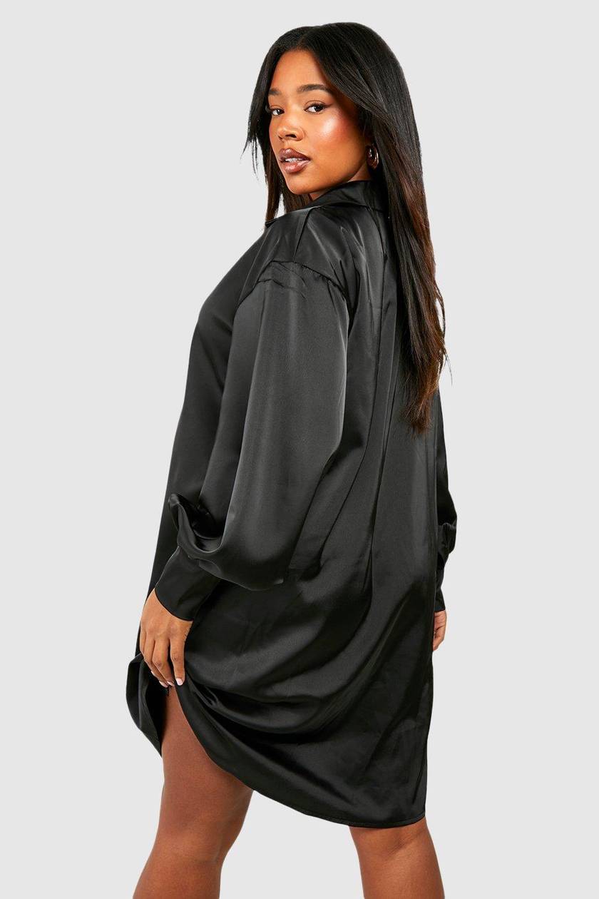 Ro & Zo Satin Shirt Dress