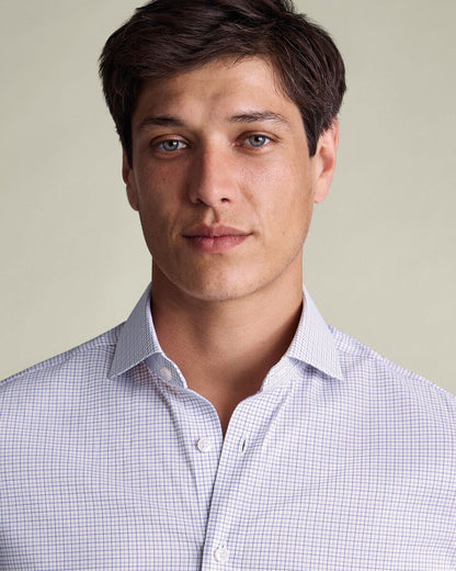 Non-Iron Performance Check Classic Fit Shirt - Lilac