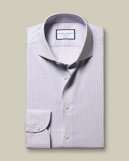 Non-Iron Performance Check Classic Fit Shirt - Lilac