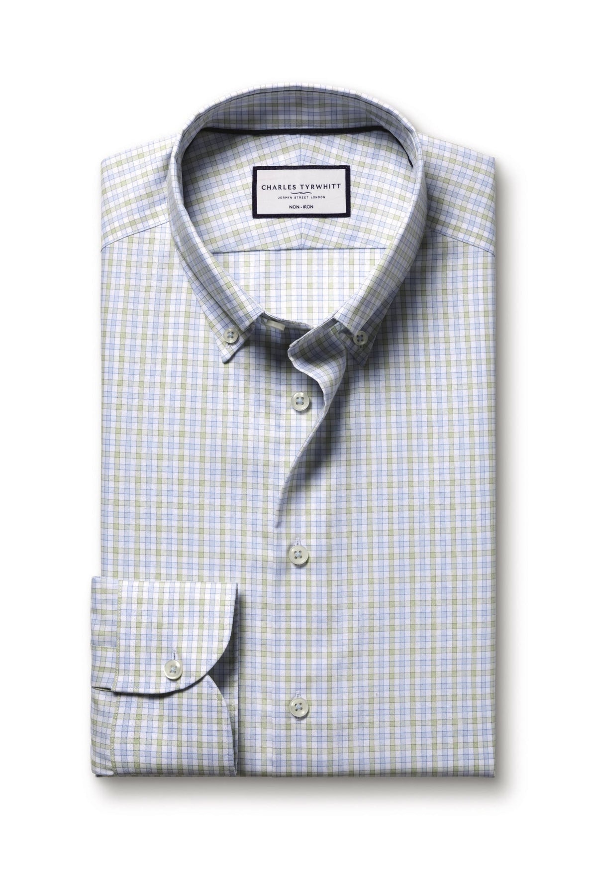 Non-Iron Button-Down Check Oxford Slim Fit Shirt