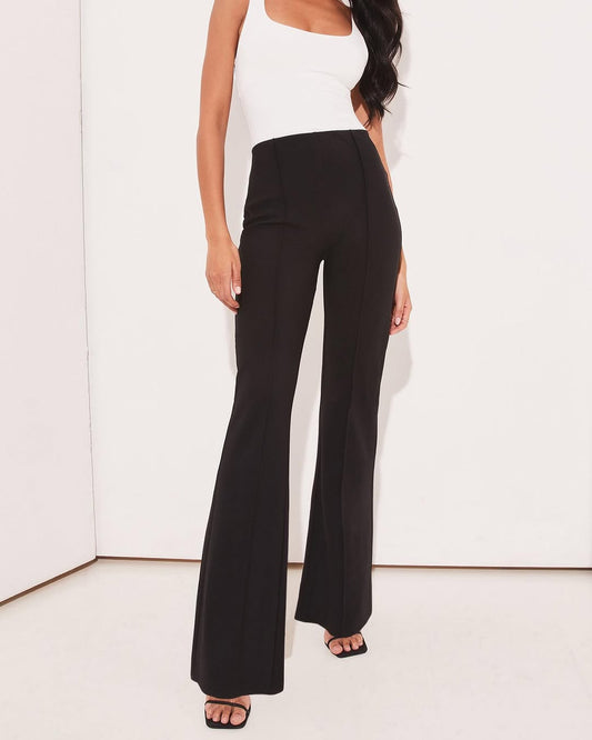 Black Contour Bootcut Flared Trousers