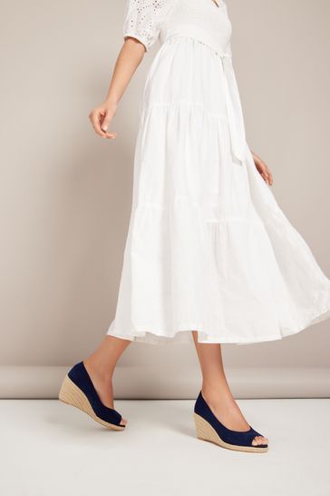 Peep Toe Espadrille Mid Height Wedge