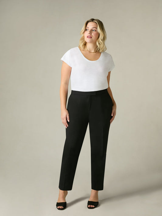 Black Tailored Button Detail Trousers
