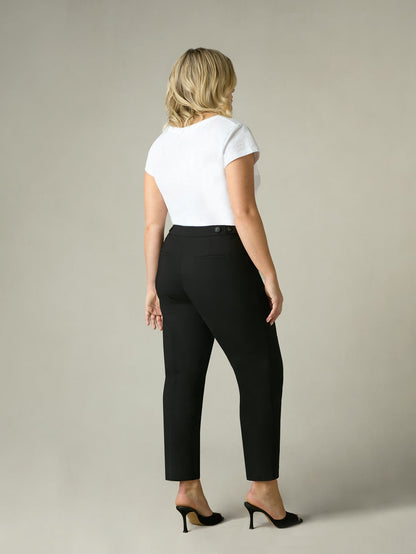 Black Tailored Button Detail Trousers
