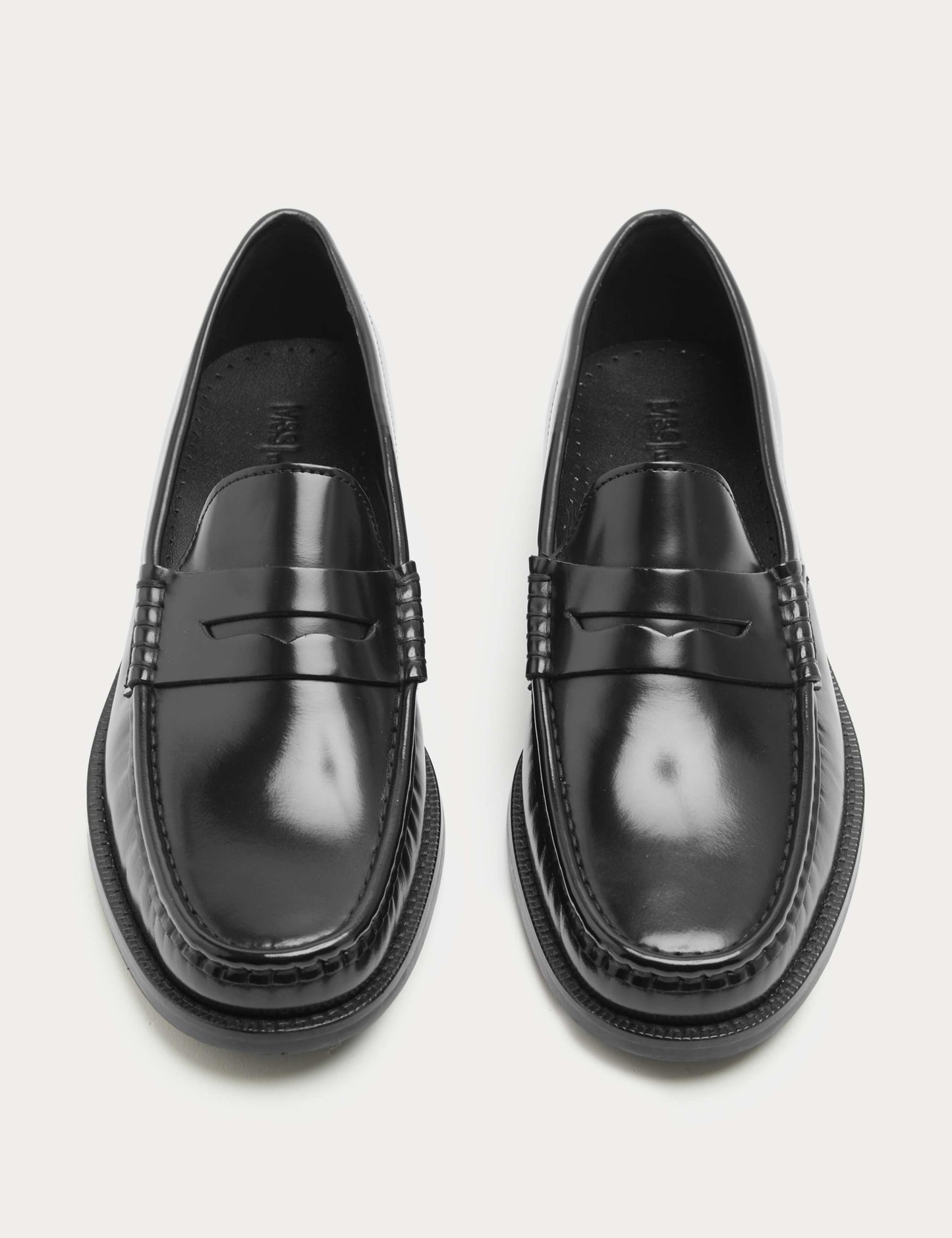 Leather Penny Loafers Black