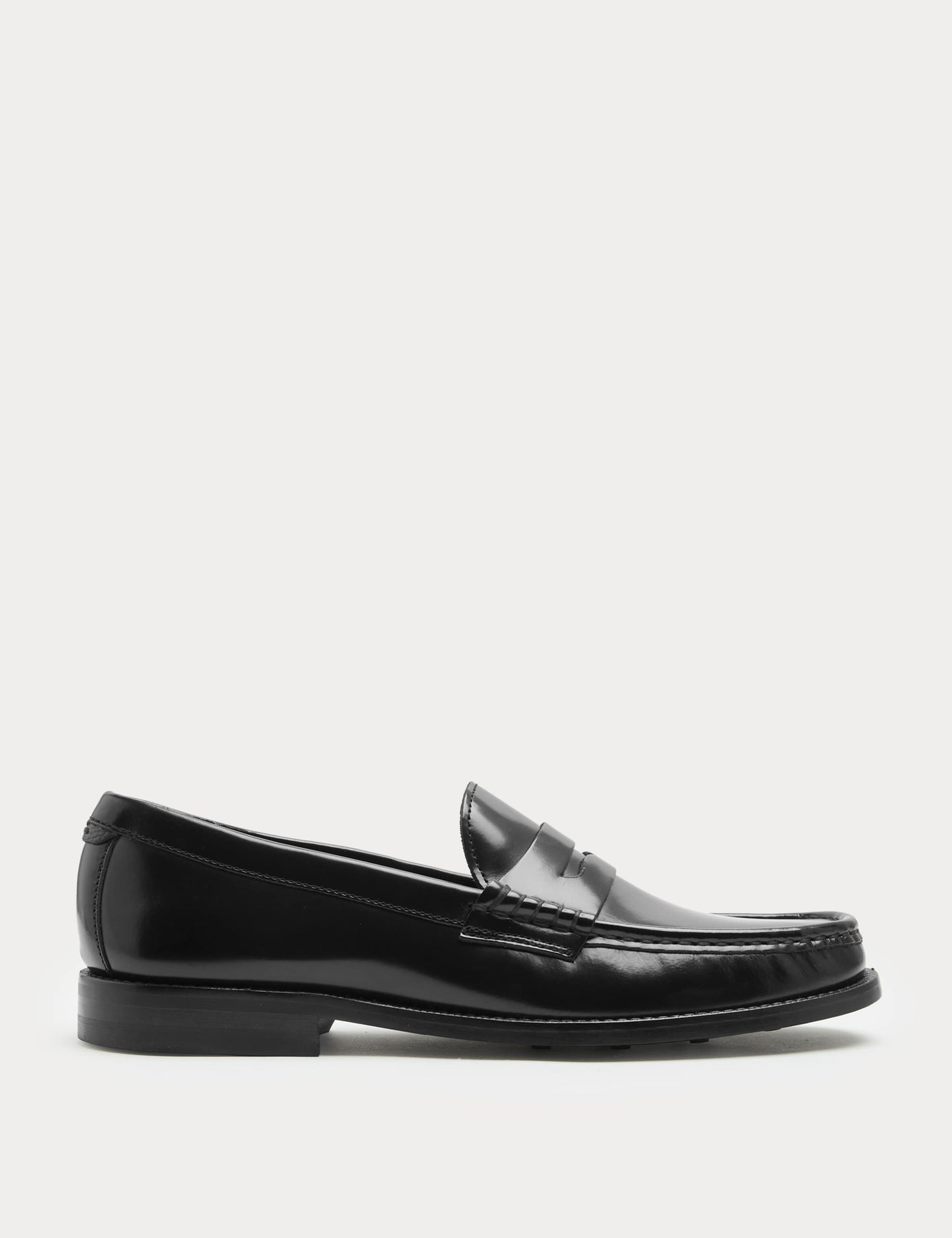 Leather Penny Loafers Black