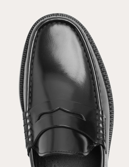 Leather Penny Loafers Black