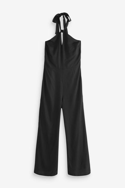 Black Halter Neck Jumpsuit