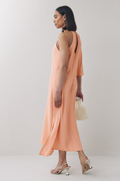 One Shoulder Midi Dress Blush