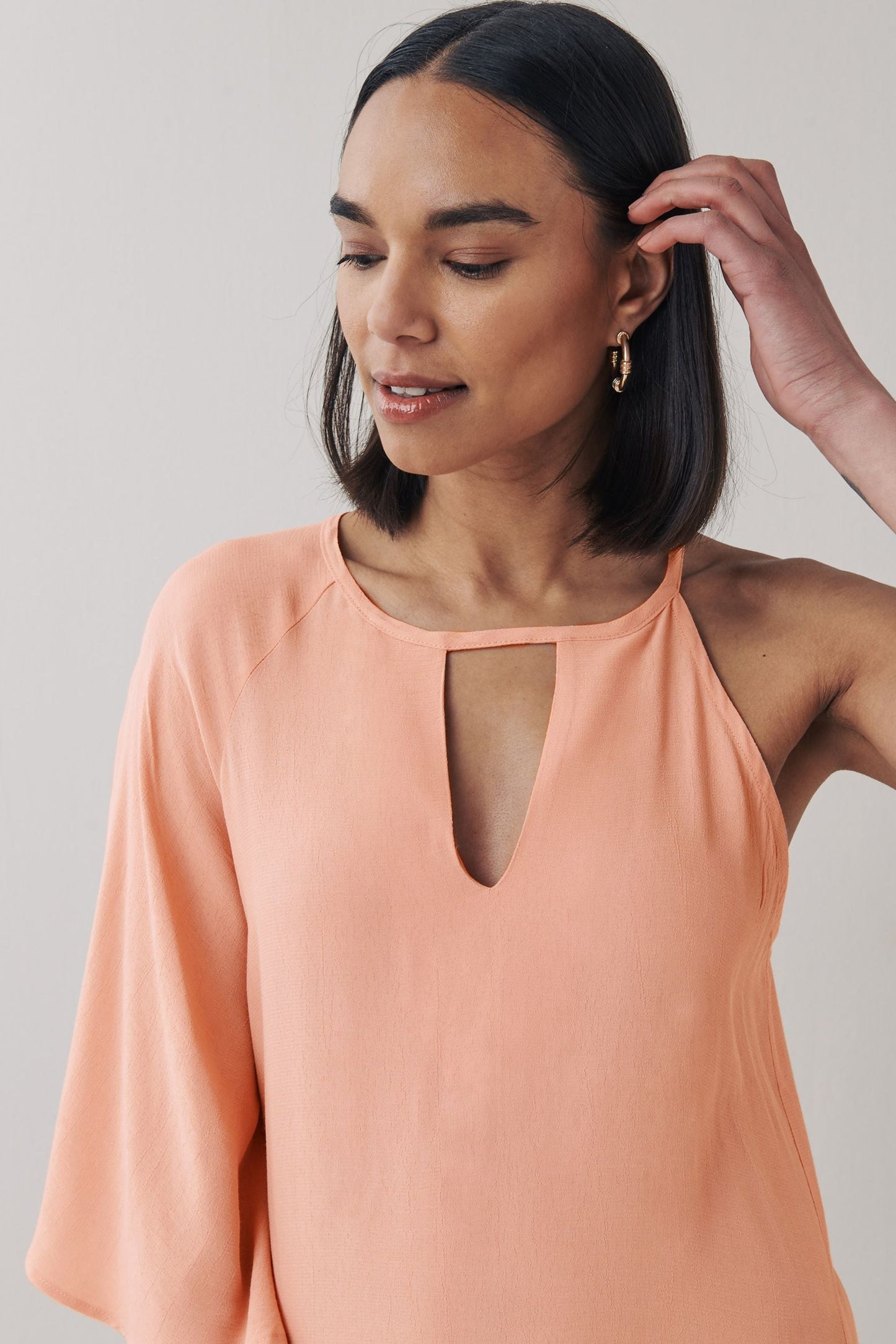 One Shoulder Midi Dress Blush