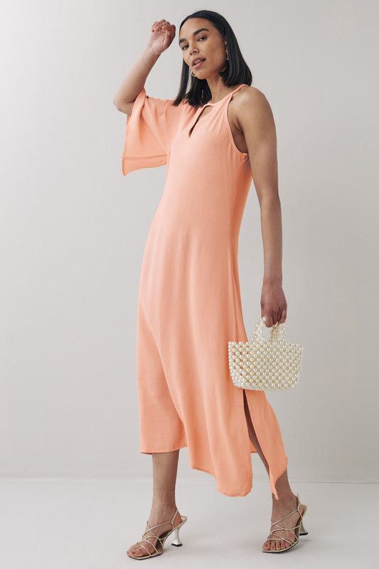 One Shoulder Midi Dress Blush