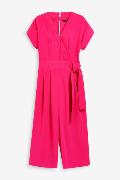 Pink Crepe Culotte Jumpsuit