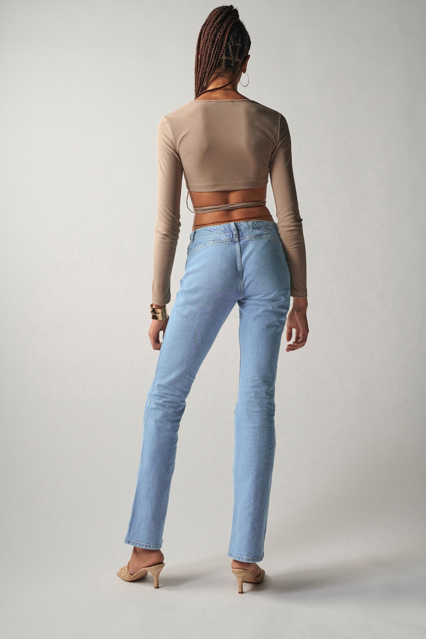 Stretch Flare Super Low Rise Jeans