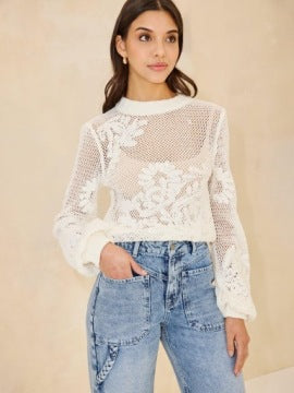 Michelle Keegan Rope Wide Leg Jeans - Mid Wash