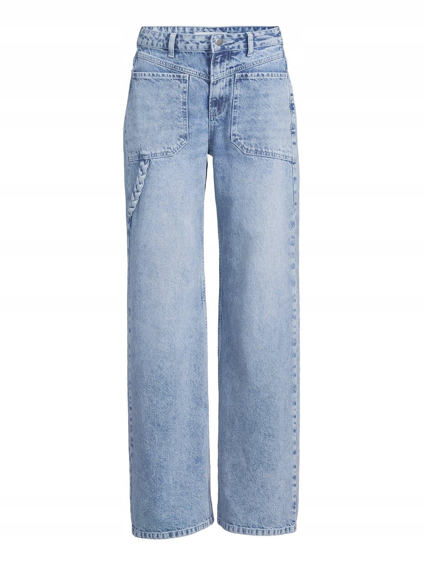 Michelle Keegan Rope Wide Leg Jeans - Mid Wash