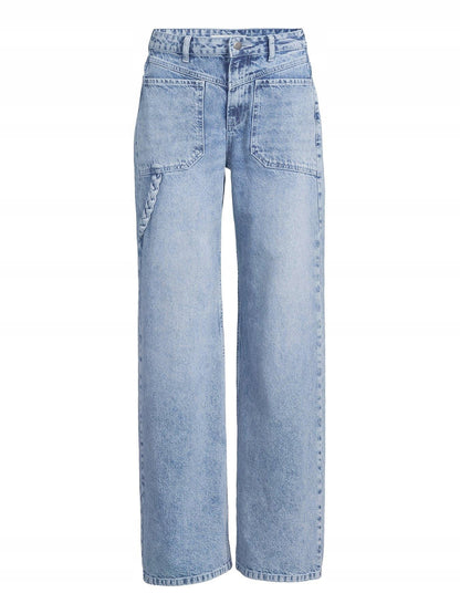 Michelle Keegan Rope Wide Leg Jeans - Mid Wash