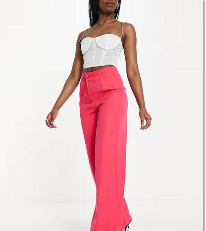 Wide Leg Trouser Co-ord in Hot Pink