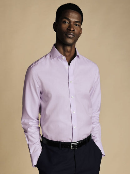 Purple Lilac Non-iron Twill Cutaway Slim Fit Shirt
