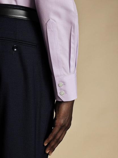 Purple Lilac Non-iron Twill Cutaway Slim Fit Shirt