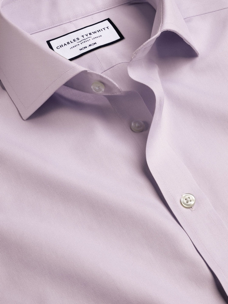 Purple Lilac Non-iron Twill Cutaway Slim Fit Shirt