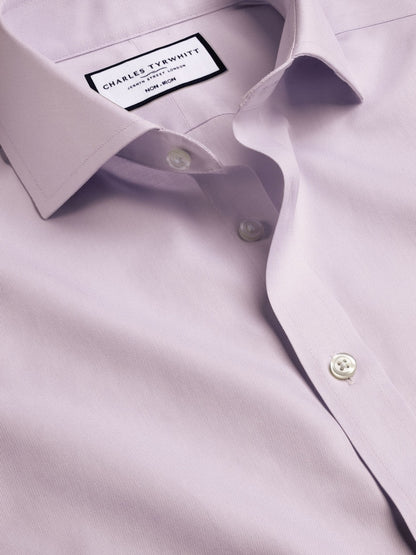 Purple Lilac Non-iron Twill Cutaway Slim Fit Shirt