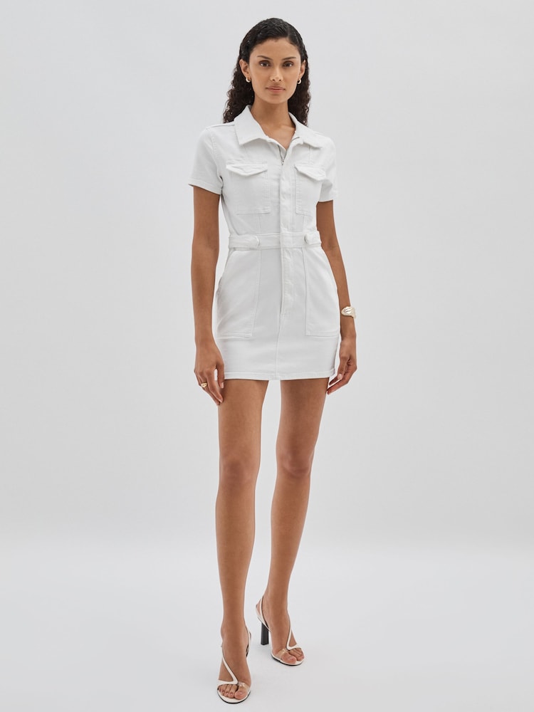 Denim Mini Dress In White