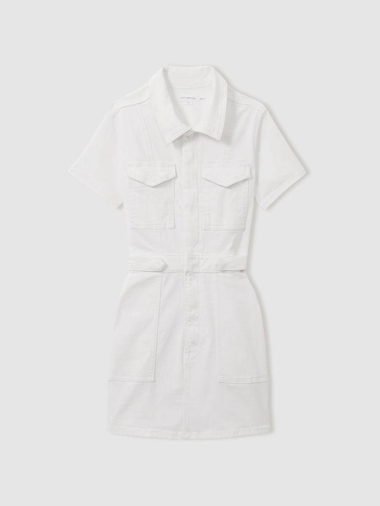 Denim Mini Dress In White