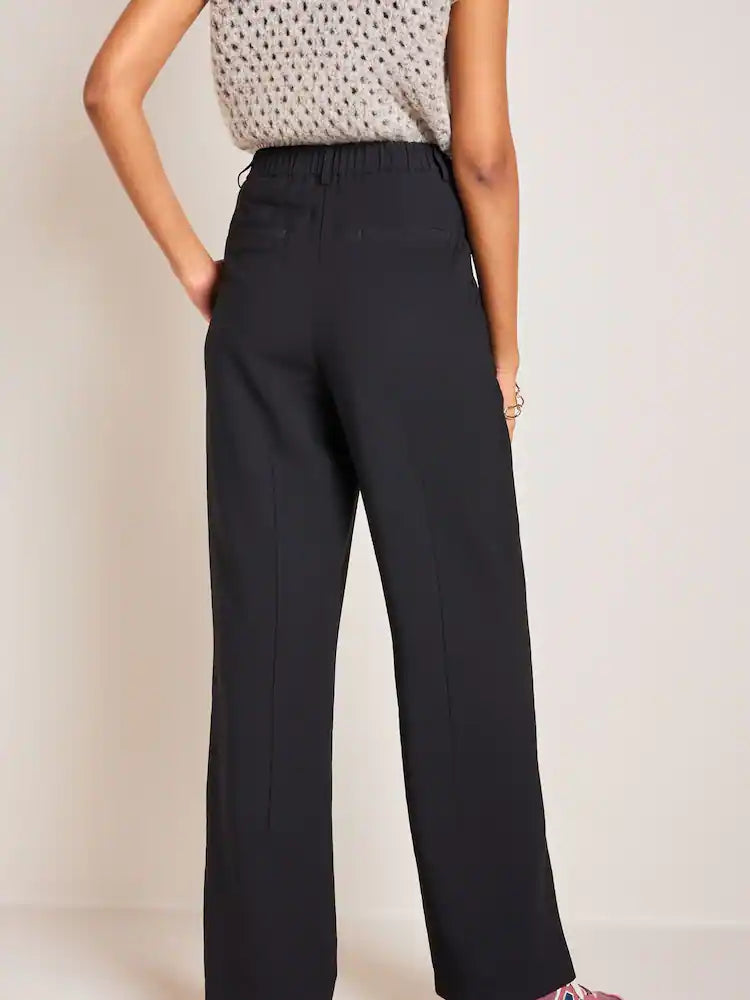 Black Tailoring Cuff Elastic Back Trouser