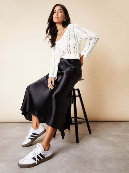 Black Maxi Slip Skirt