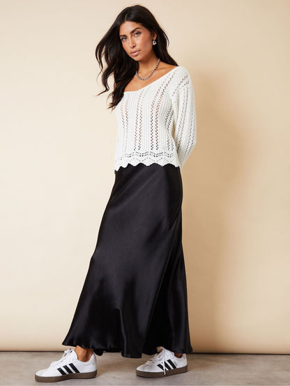 Black Maxi Slip Skirt