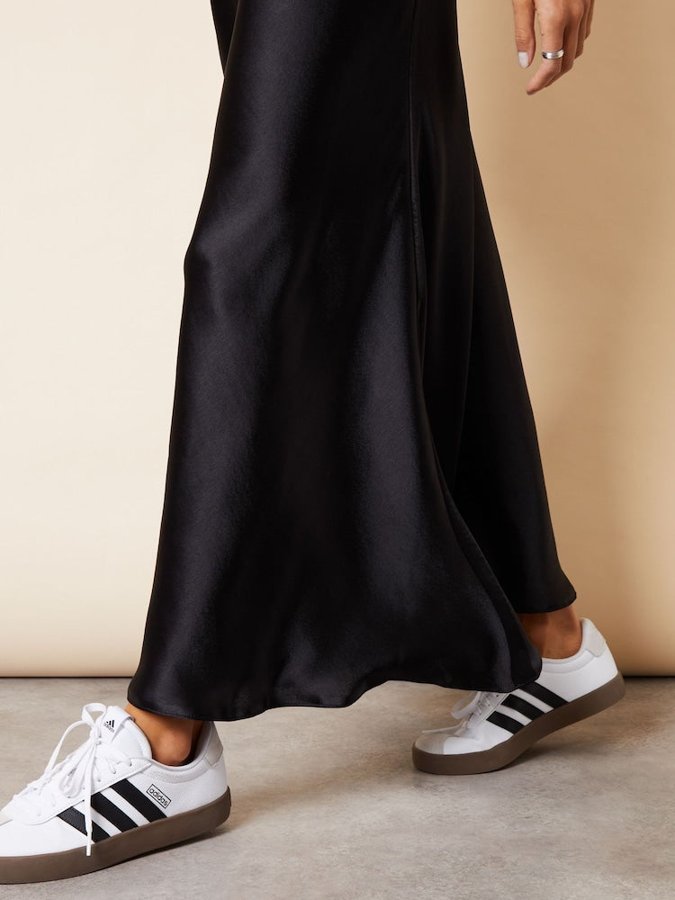 Black Maxi Slip Skirt