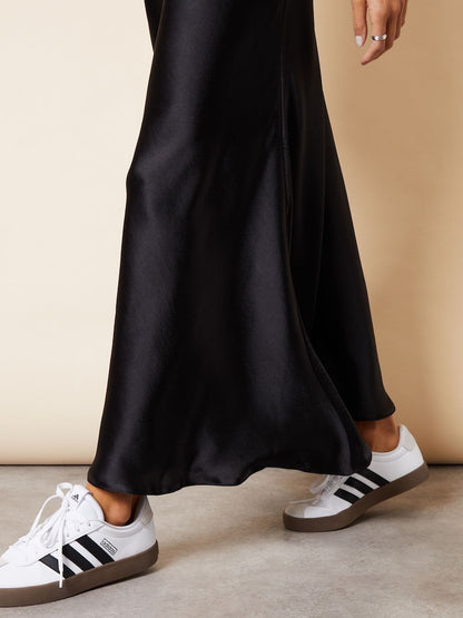 Black Maxi Slip Skirt